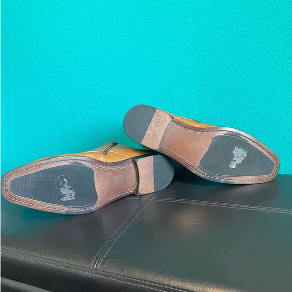 Express Men's Brown Leather Buckle Strap Ankle Boots Size 10 - Picture 8 of 12